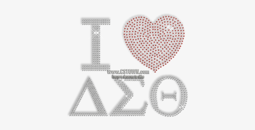 I Heart Delta Sigma Theta Rhinestone Design Pattern - Delta Sigma Theta, transparent png download