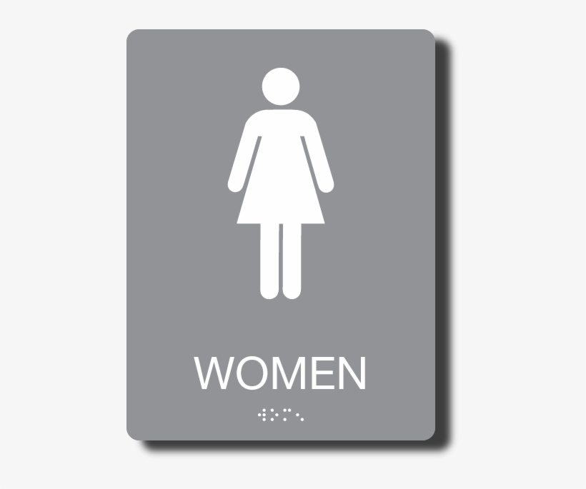 6″ X 8″ Ada Compliant Women Restroom Sign With Braille - Men And Women Restroom Signs, transparent png download