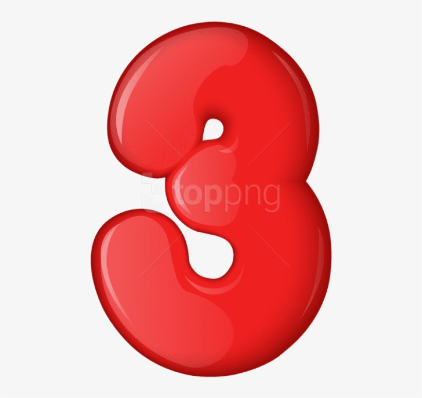 Free Png Download Red Number Three Clipart Png Photo - Numero 3 Vermelho Png, transparent png download