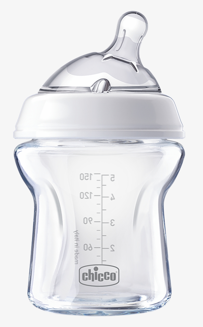 Natural Feeling Glass Bottle - Mamadera Chicco De Vidrio, transparent png download