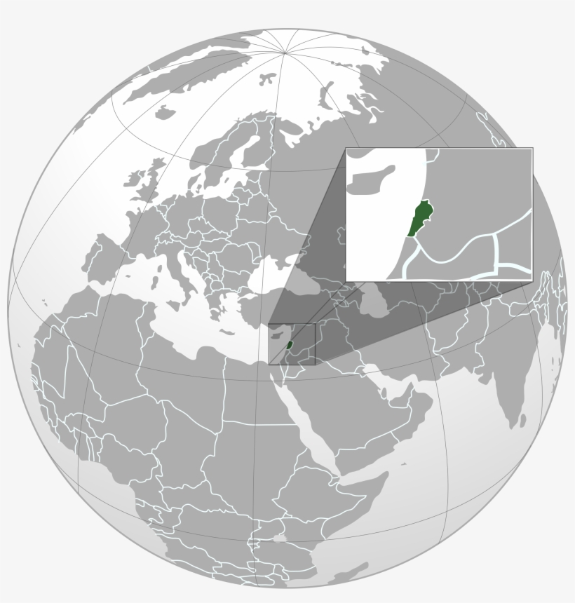 Lebanon Map - Lebanon On The Globe, transparent png download