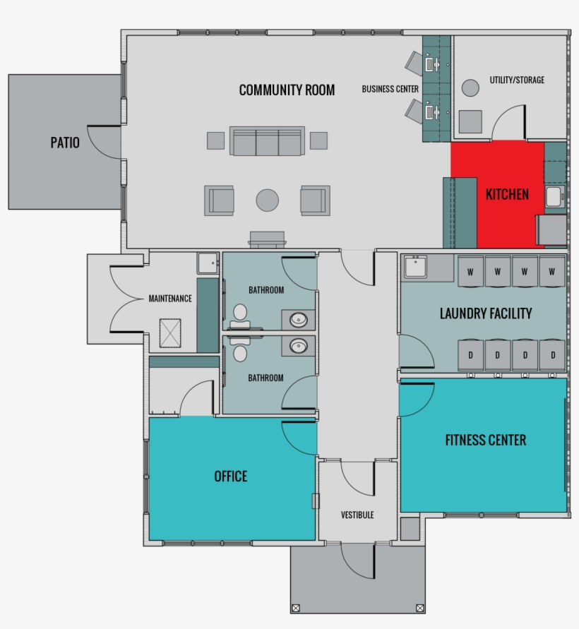 Suite A Floorplan - Floor Plan, transparent png download