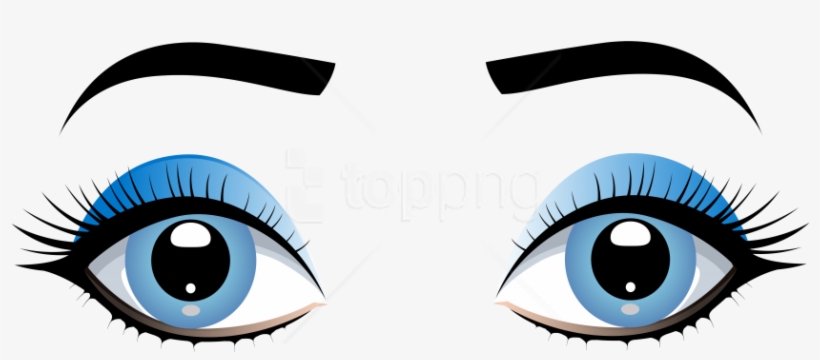 Free Png Download Blue Female Eyes With Eyebrows Clipart - Eyes Clip Art, transparent png download