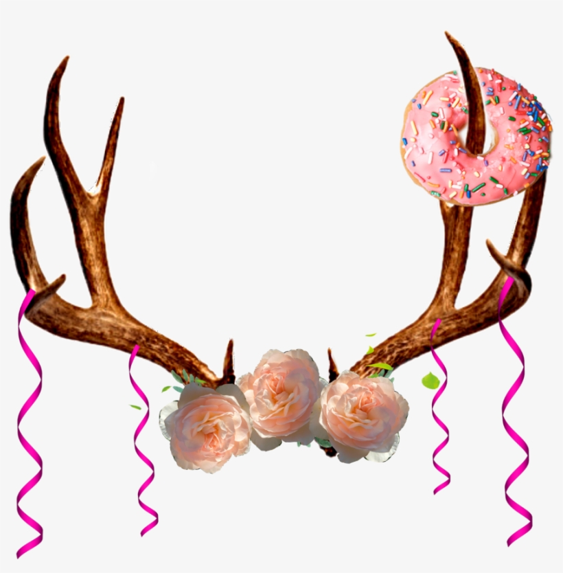 Flowercrown Donut Sticker By Goldengirl St - Deer Antlers, transparent png download