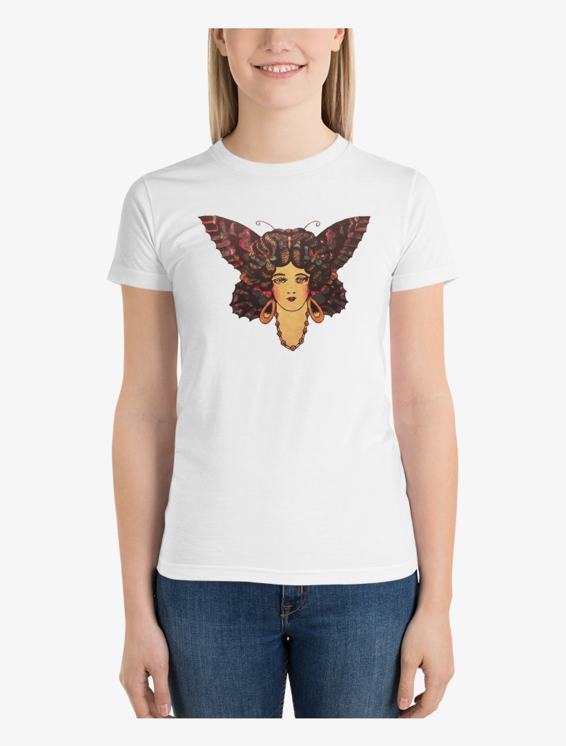 Bowery Butterfly Tattoo Club Short Sleeve Women's T-shirt - T-shirt, transparent png download