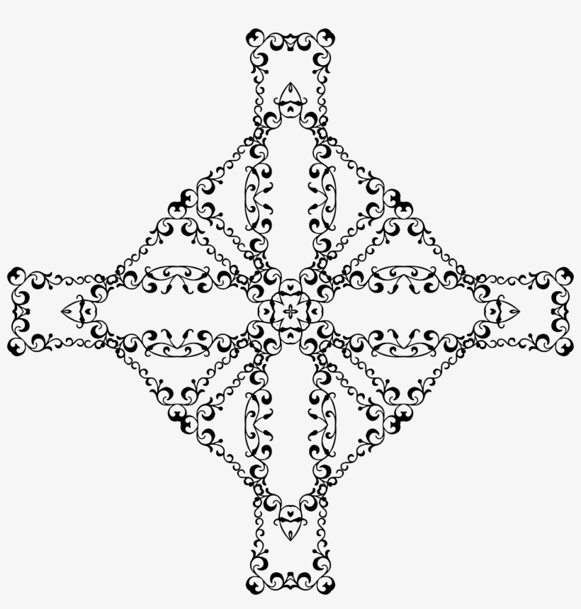 This Free Icons Png Design Of Elegant Cross 2 - Line Art, transparent png download