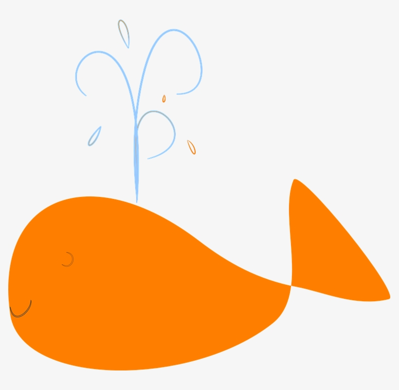 Happy Splash Free Vector Graphic On Pixabay - Orange Whale, transparent png download