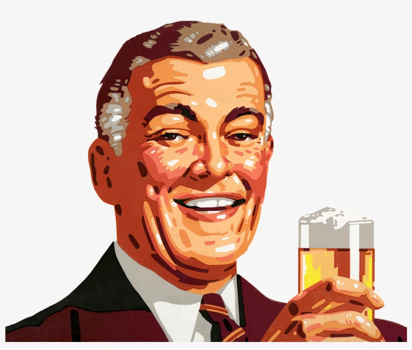 Drink Illustration Beer The With Man Clipart - Pessoa Bebendo Cerveja Png, transparent png download