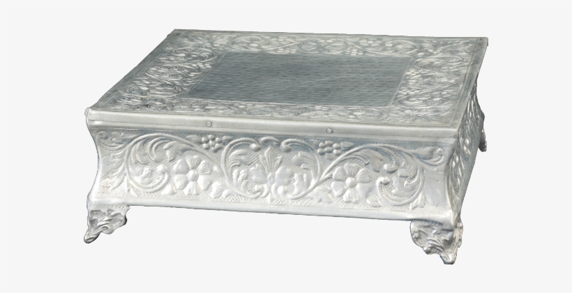 Silver Flower Cake Stand Sq - Coffee Table, transparent png download