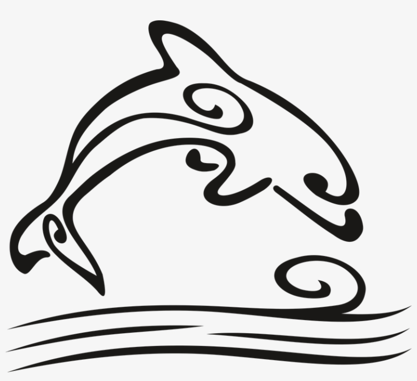 Delfin, Jump, The Waves, Water, Tattoo, Fins, Mammal - Delfin Tattoo Png, transparent png download