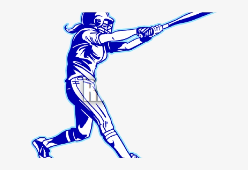Game Clipart Softball Game - Girl Swinging A Bat, transparent png download