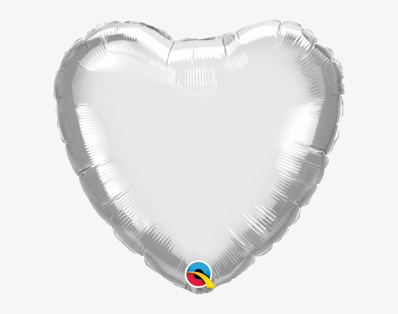 18" Chrome Silver Heart Foil Balloon - Silverchrome, transparent png download