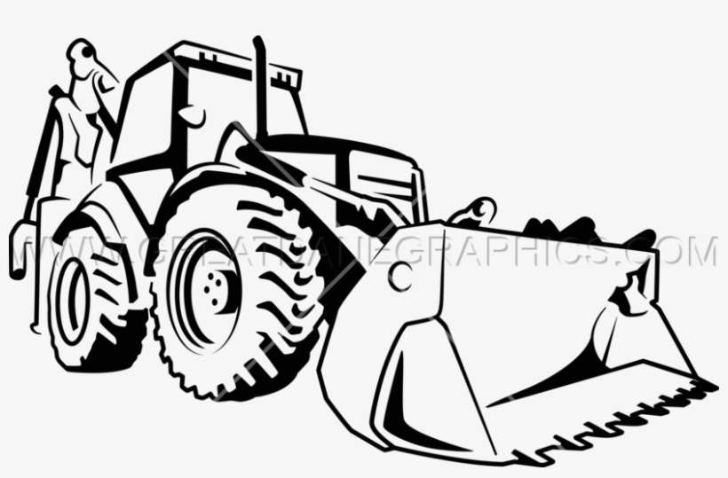Bulldozer Svg Black And White - Bulldozer Black White, transparent png download