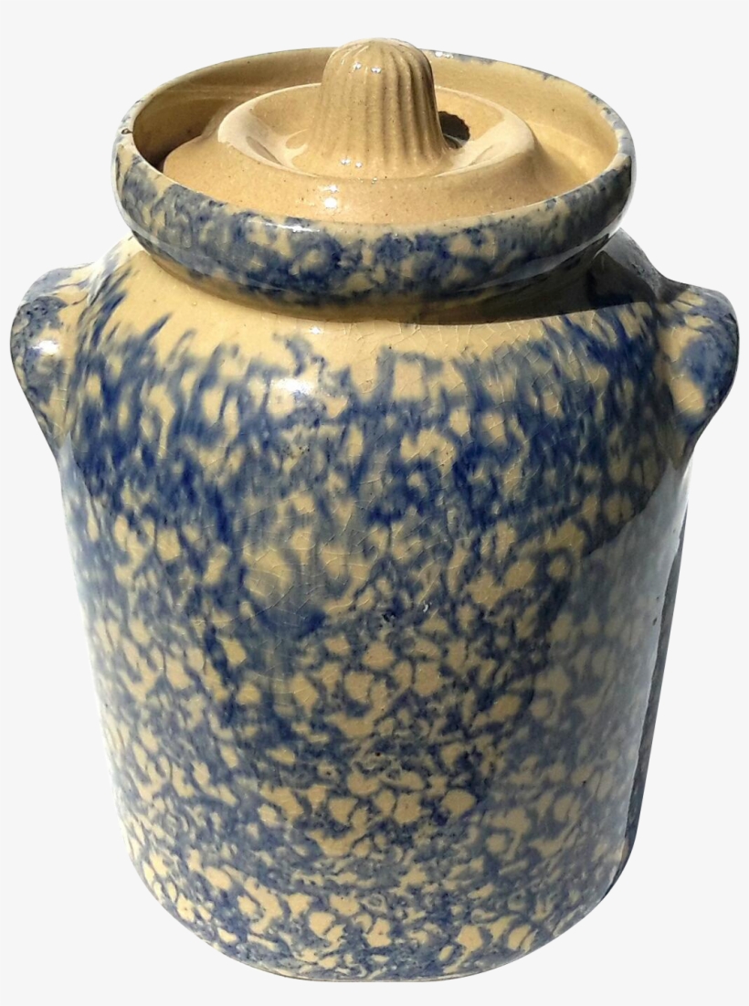 Vintage Signed Robinson Ransbottom Spongeware Lidded - Earthenware, transparent png download