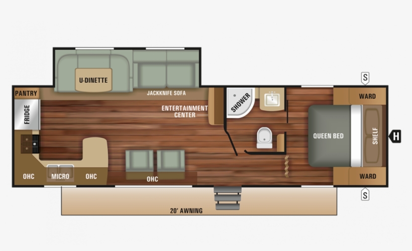 2018 Autumn Ridge Outfitter 27rks Floor Plan Img - 2018 Starcraft Autumn Ridge Outfitter 27bhs, transparent png download