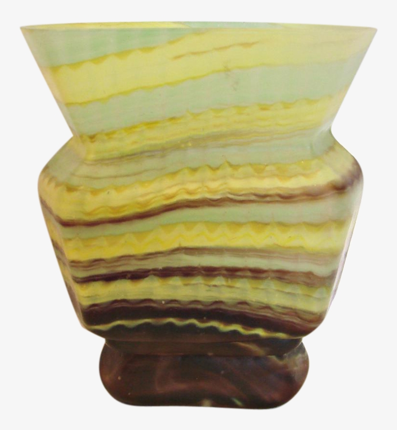 Bohemian Czech Kralik Rectangular 6-sided Art Glass - Vase, transparent png download