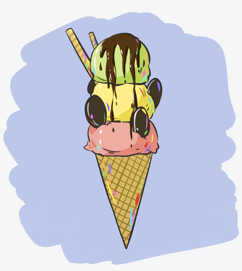 Ice Cream Cone Biscuit Chocolate Sauce Png And Psd - Ice Cream Cone, transparent png download