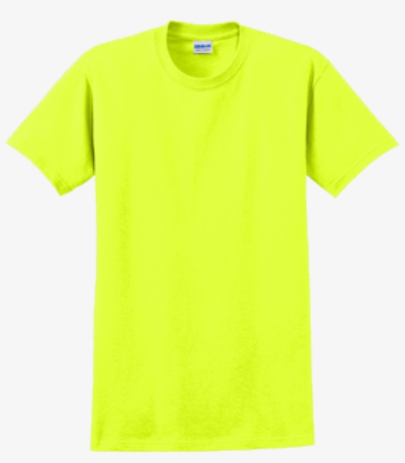 Safety Green Short Sleeve T Shirt Front - Yellow Red T Shirt, transparent png download
