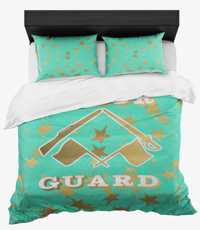 Color Guard Aqua And Gold Stars Duvet Bed In A Bag - Pink Pineapple Bedding, transparent png download