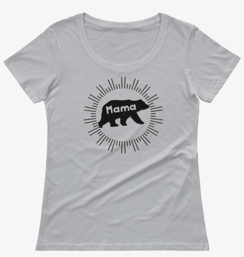 Mama Bear Scoopneck Sheer T-shirt - Funny Baseball T Shirt, transparent png download