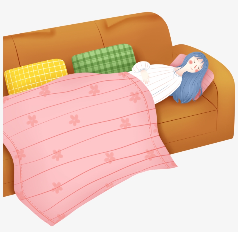 Painted Fresh Girl Sofa Png And Psd - Cushion, transparent png download