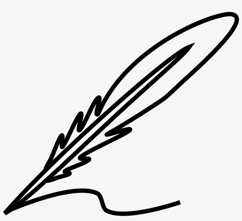 Quill Clipart Black And White - Feather Clipart Black And White, transparent png download