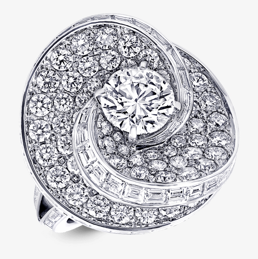 A Graff Swirl Twist Ring Featuring A Halo Of White - Watch, transparent png download