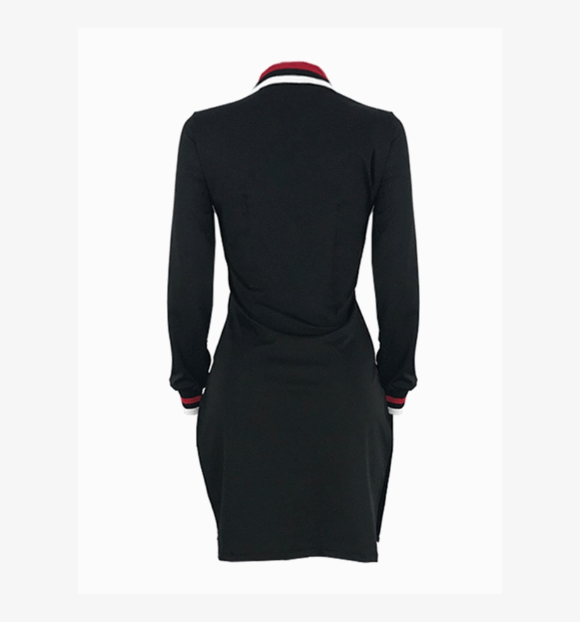 Lip Print Slit Polo Dress - Little Black Dress, transparent png download