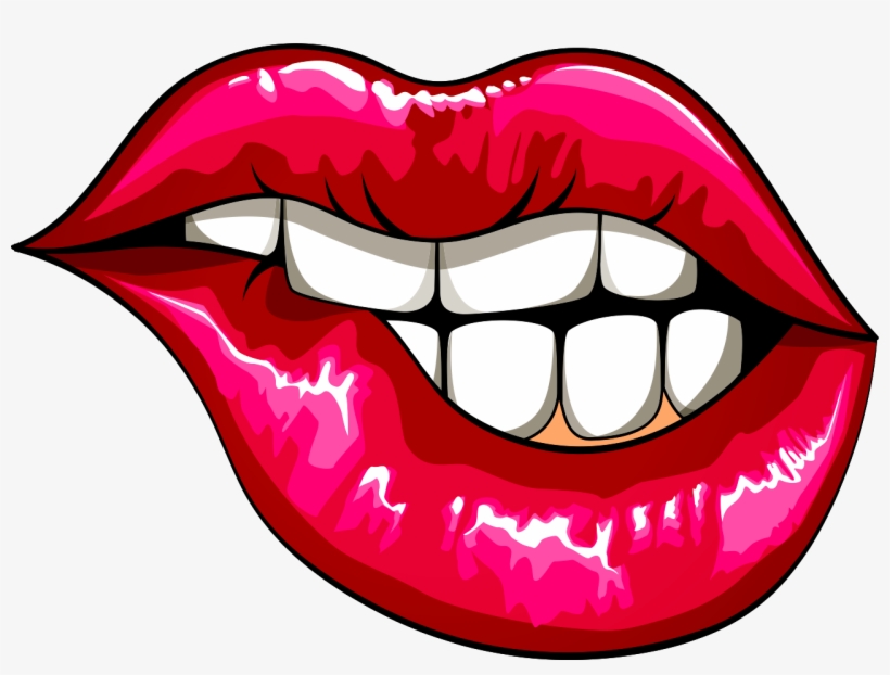 Hotsigns And Decals Drawn Lips With Tongue Sticking Out PNG Image