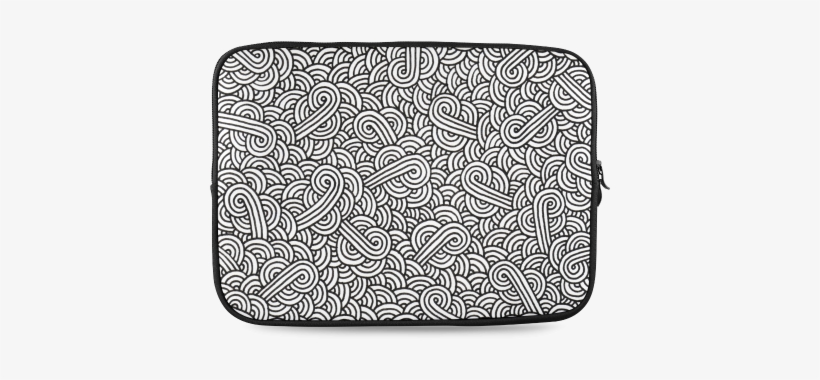 Black And White Swirls Doodles Custom Laptop Sleeve - Black And White Swirls Doodles Backpack By Savousepate, transparent png download