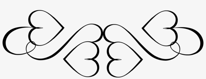 Transparent Hearts Design Scrapbooking Lov - Black And White Design Transparent, transparent png download