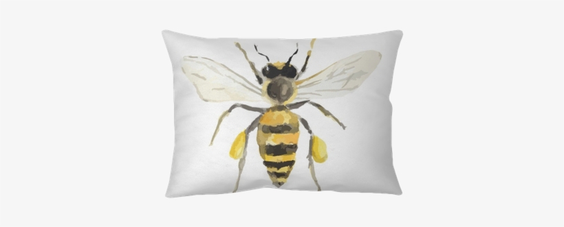 Isolated Watercolor Bee On White Background - Watercolor Painting, transparent png download