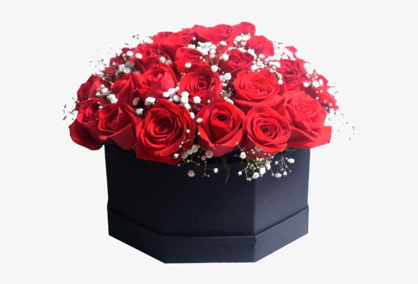 Caja De Rosas Rojas Floreriaencanto - Rose, transparent png download