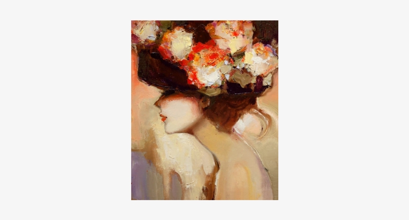 Women With Flowers In Her Hair - Elena Ilku Paintings, transparent png download