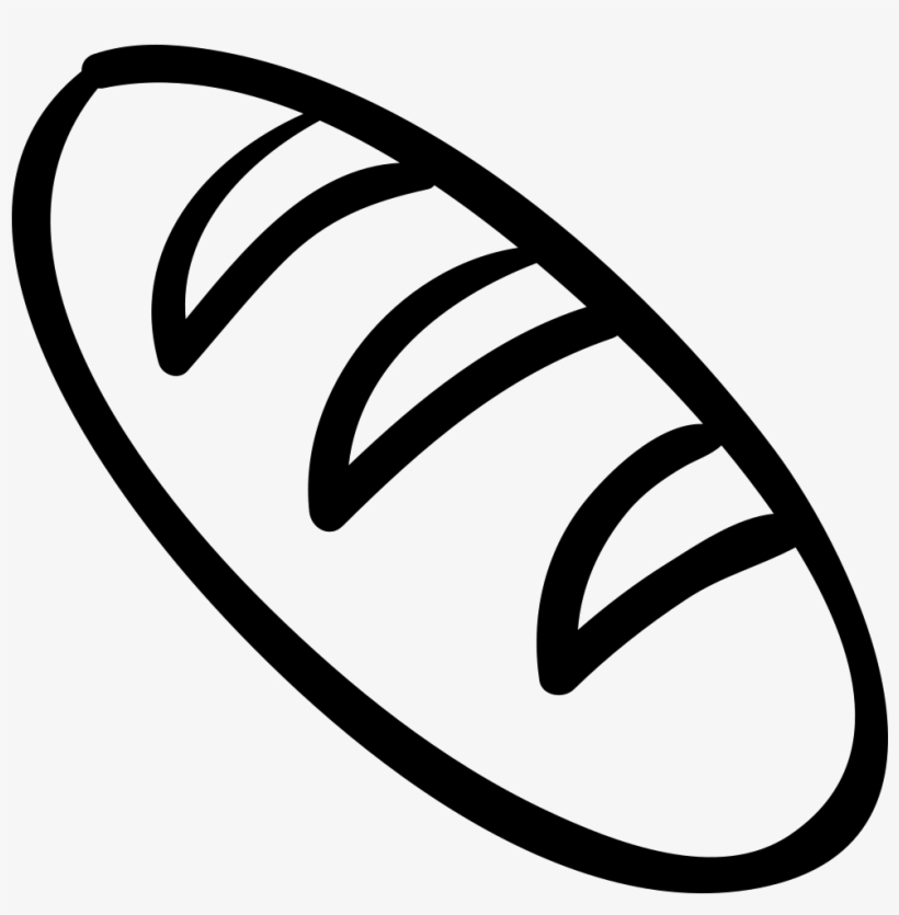 Bread Baguette Outline Comments - Loaf Of Bread Outline, transparent png download