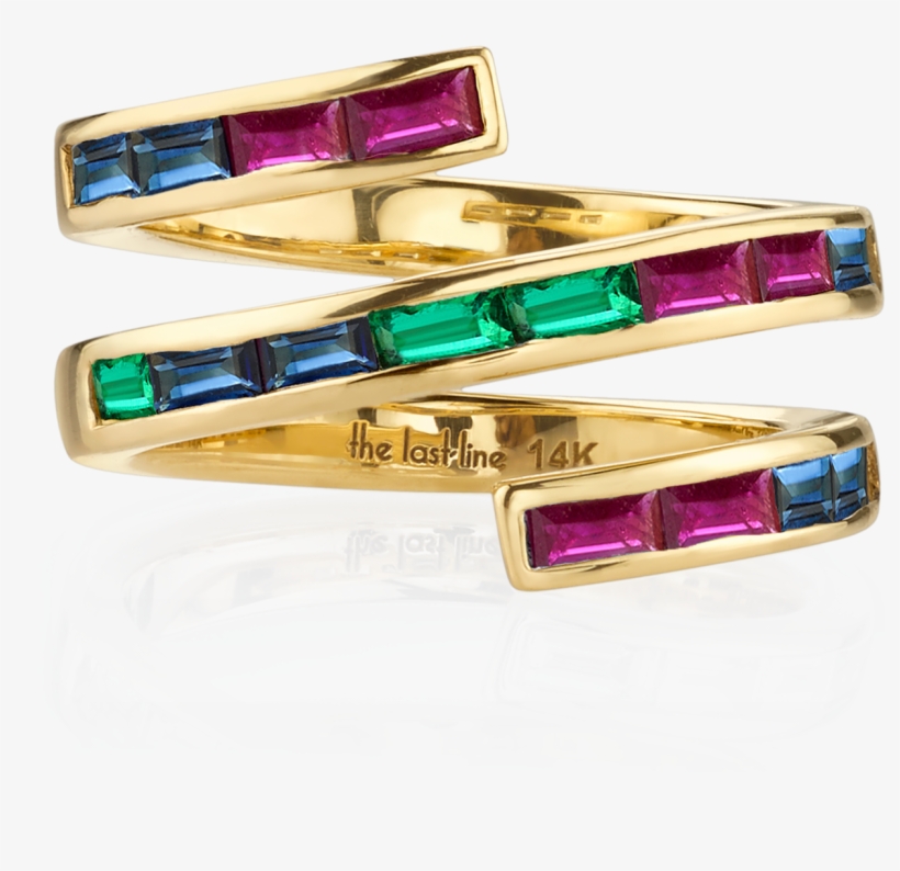 Tri-color Baguette Twist Ring - Ring, transparent png download