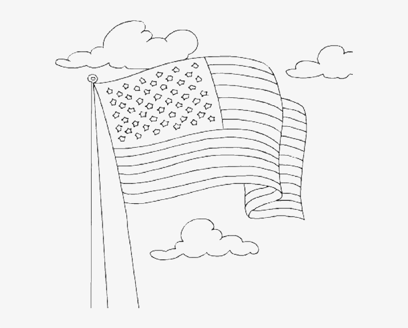 American Flag Waving For Independence Day Coloring - Thought On Constitution Day, transparent png download
