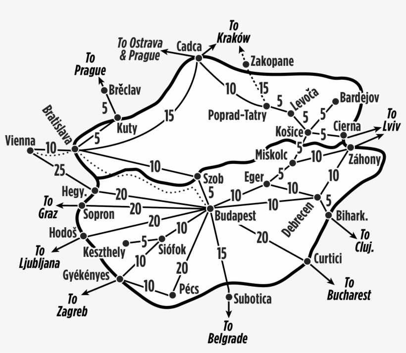Map Shows Approximate Costs, In $us, For One Way, Second - Diagram, transparent png download
