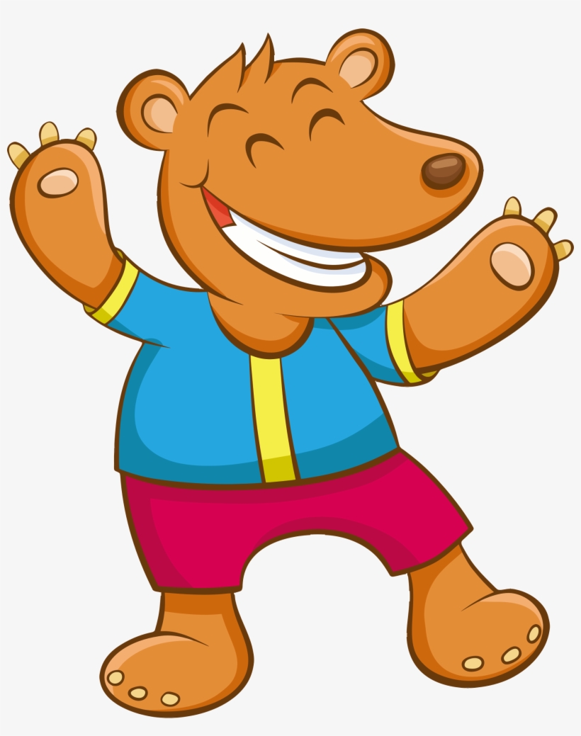 Big Image - Bear Cartoons Waving, transparent png download