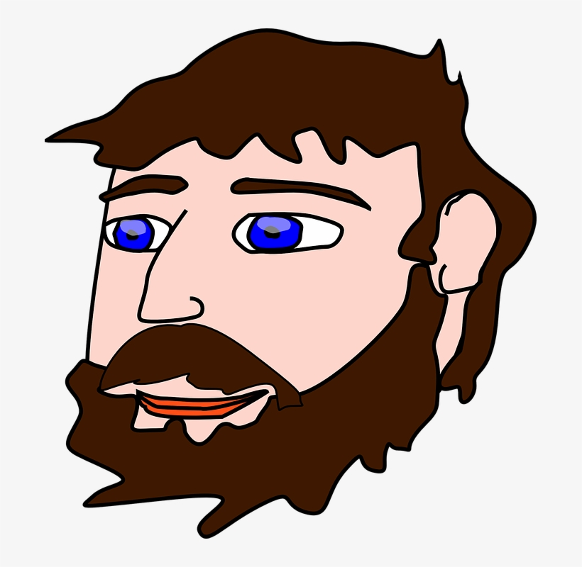 Beard Clipart Brown Beard - Man Head Clip Art, transparent png download