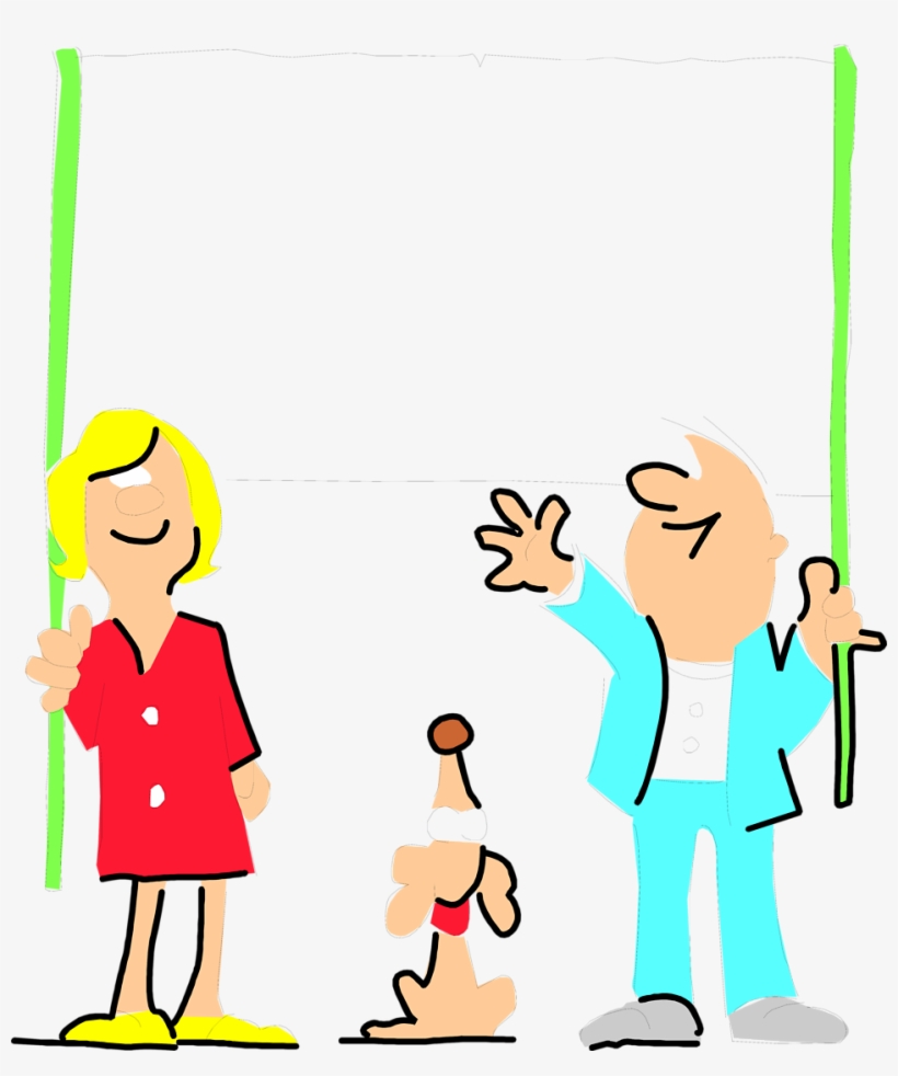 Clipart Sports Banner - Man And Woman Holding Sign Clipart, transparent png download