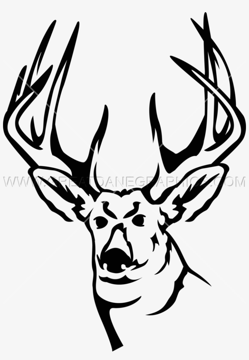 Deer Head Line Drawing At Getdrawings - Deer Black Line, transparent png download
