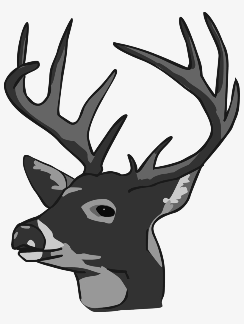 Deer Head Clipart Black And White - Deer Head, transparent png download