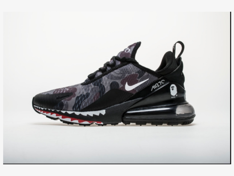 Grey Shark Co Pad Bape X Air Max 270 Ah6799 - Nike Air Max 270, transparent png download