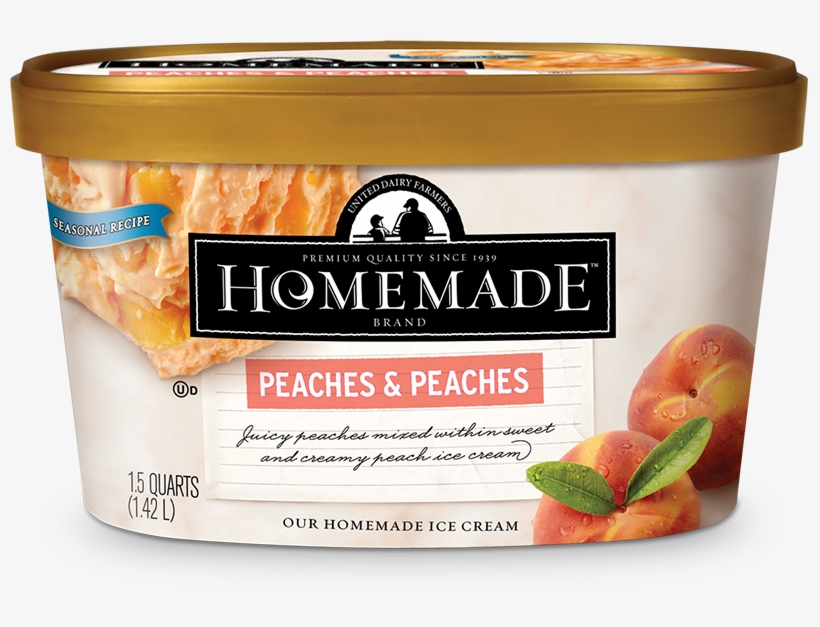 Homemade Brand Peaches & Peaches Ice Cream 48oz Homemade Peanut Butter And Chip Ice Cream PNG
