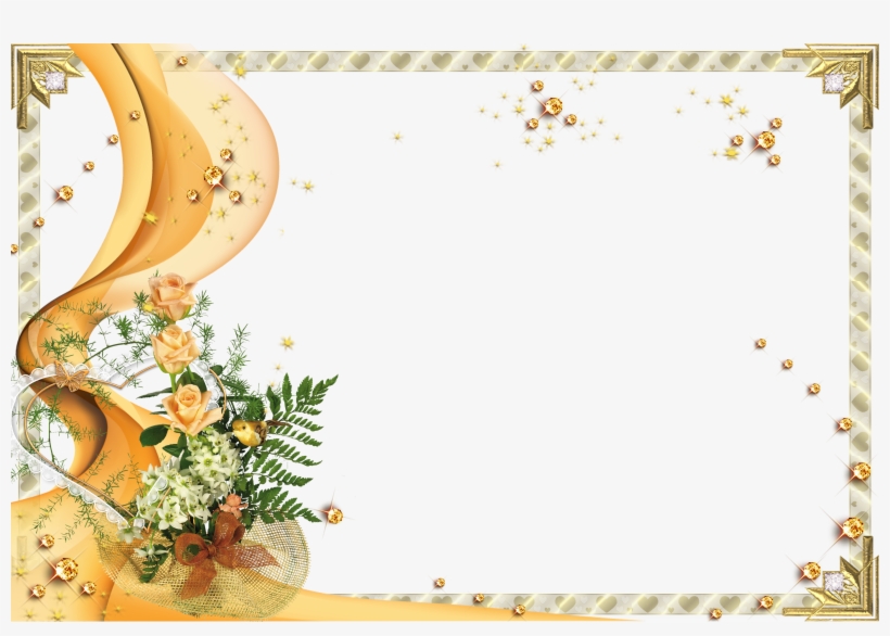 Download Yellow Rose Clipart Gold Frame Simple Background For