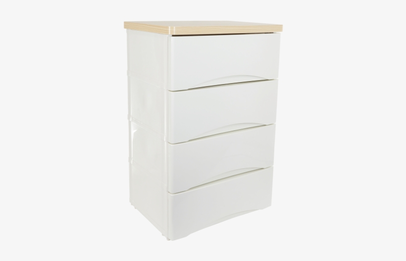 White & Natural 4-drawer Chest - Stor White & Natural 4-drawer Chest, transparent png download