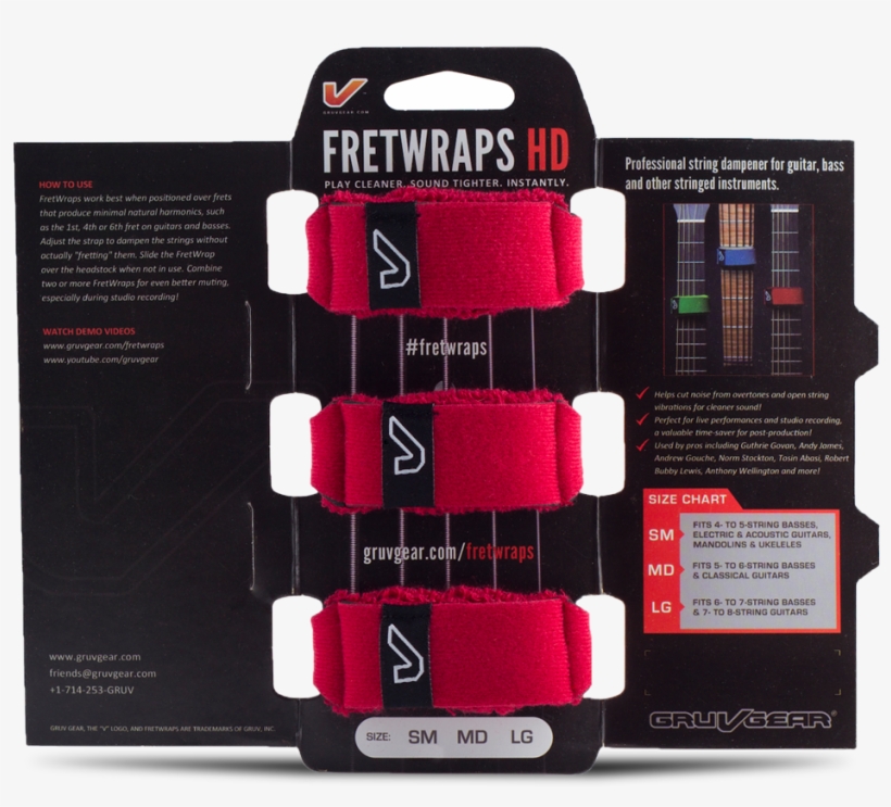 Fretwraps™ String Muters - Gruv Gear Fret Wraps Hd Fire Red Medium, transparent png download
