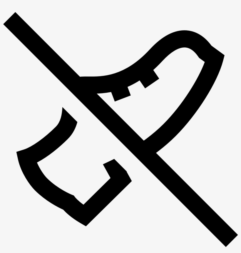 This Icon Depicts A Pair Of Shoes With A Slash Mark - No Shoes Sign Black And White, transparent png download