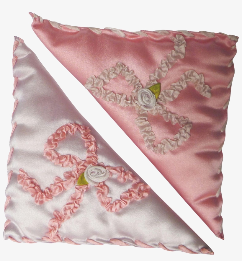 Pair Vintage Ribbon Work Dresser Sachet ~ Silk Ribbon - Stitch, transparent png download